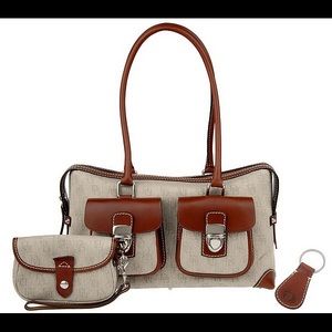 Dooney & Bourke Double Pocket Tote With Wristlet